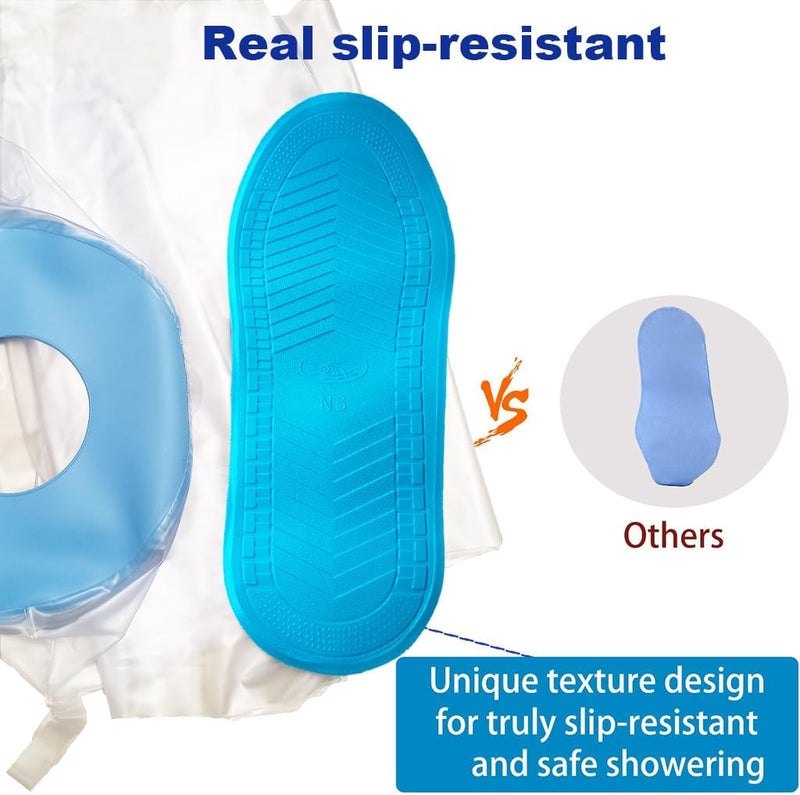 Tideshake Extra Wide Full Leg Cast Cover for Shower after Knee Surgeries with Non-Slip Bottom for Leg Wounds, Bandage, Large Cast, Knee Immobilizer/Brace, Walking Boots, Reusable(39 in. long) - Image 3